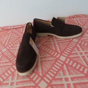 Samuel Hubbard Men's 10.5M Tailored Traveler Penny Loafer Coffee Suede 3022